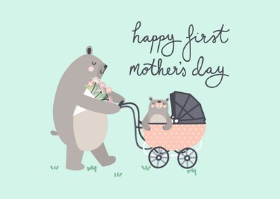 Mother's Day card - First Mother's day - bears