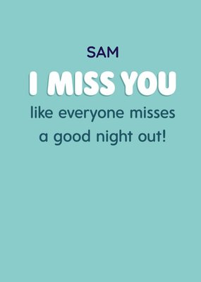 Editable Typographic Humorous Miss You Card