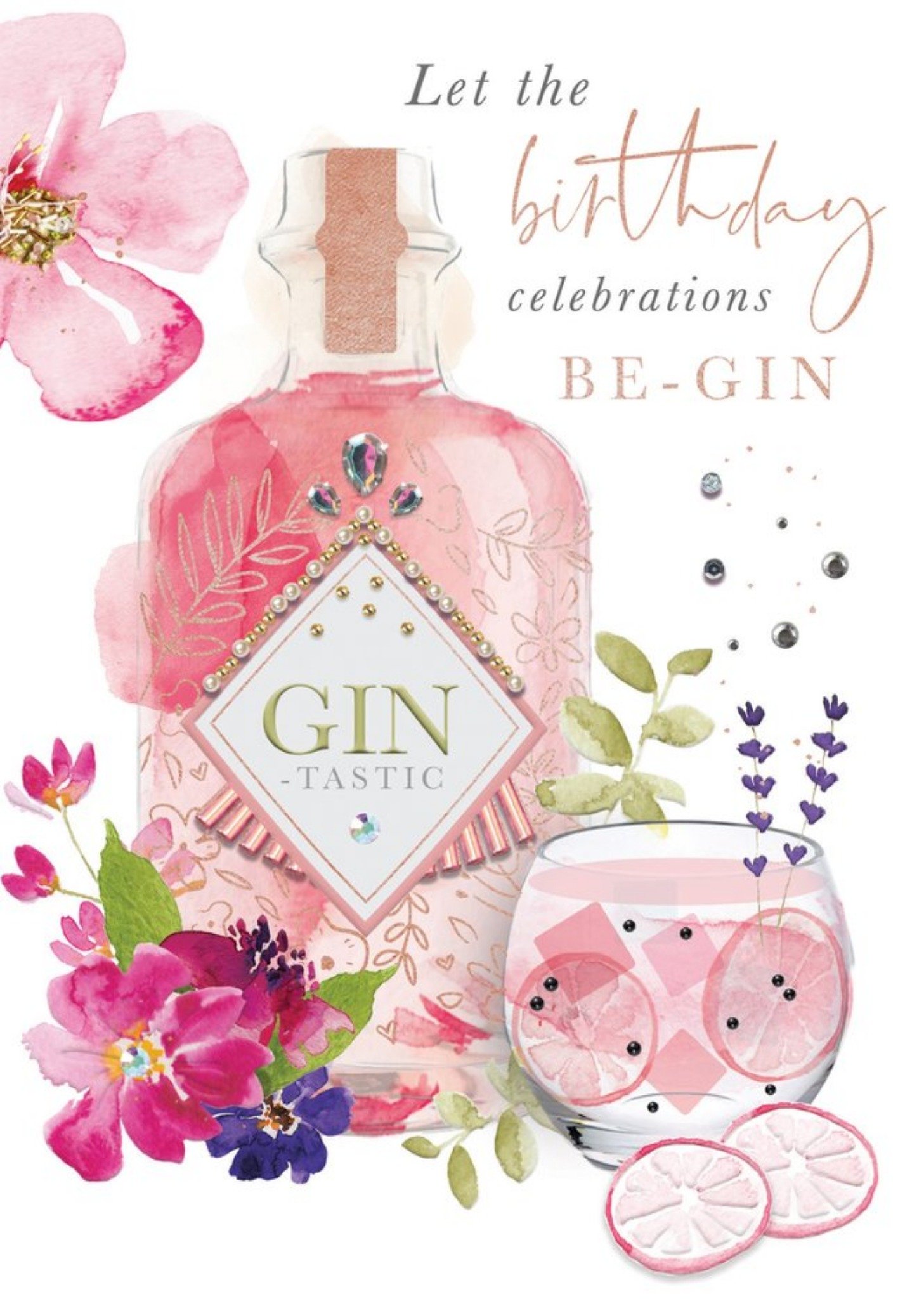 Moonpig Let The Birthday Celebrations Be Gin Card