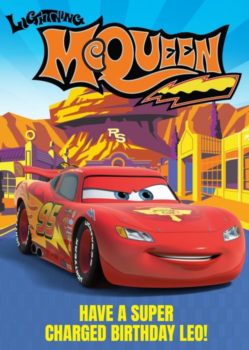 Disney Lightning Mcqueen Personalised Happy Birthday Card