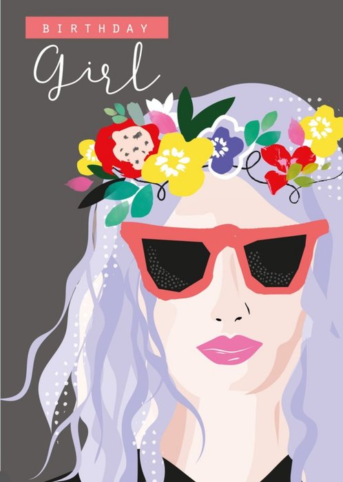 Birthday Girl Illustration Card