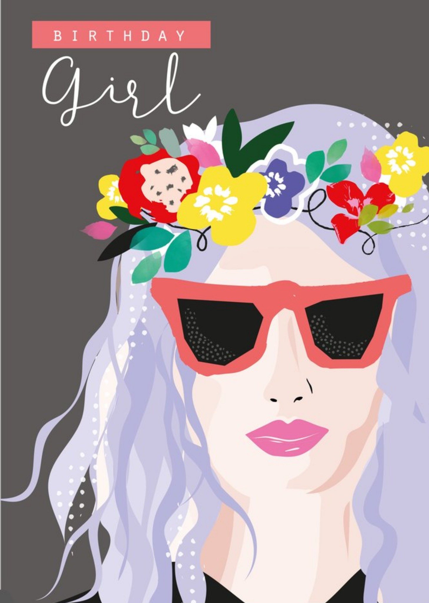 Moonpig Birthday Girl Illustration Card