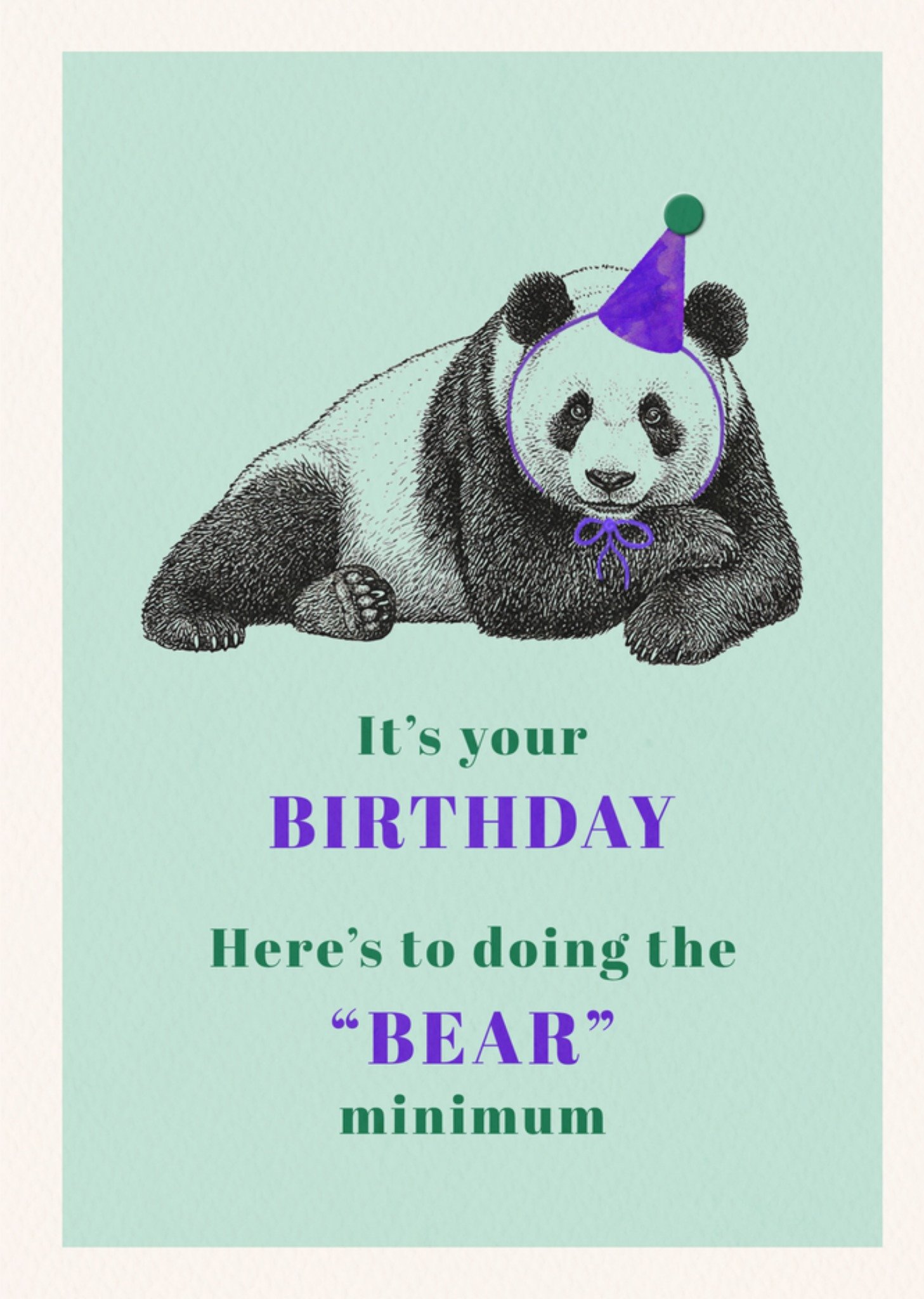 Moonpig Here's To Doing The Bear Minimum Birthday Card