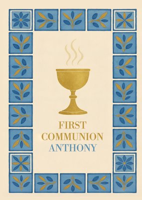 First Communion Illustrated Chalice Card