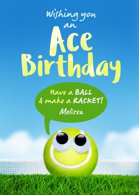 Wishing You An Ace Birthday Tennis Card