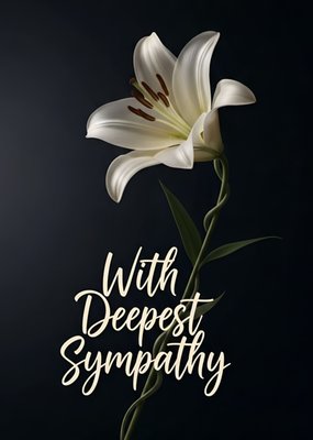 With Deepest Sympathy White Lily Card