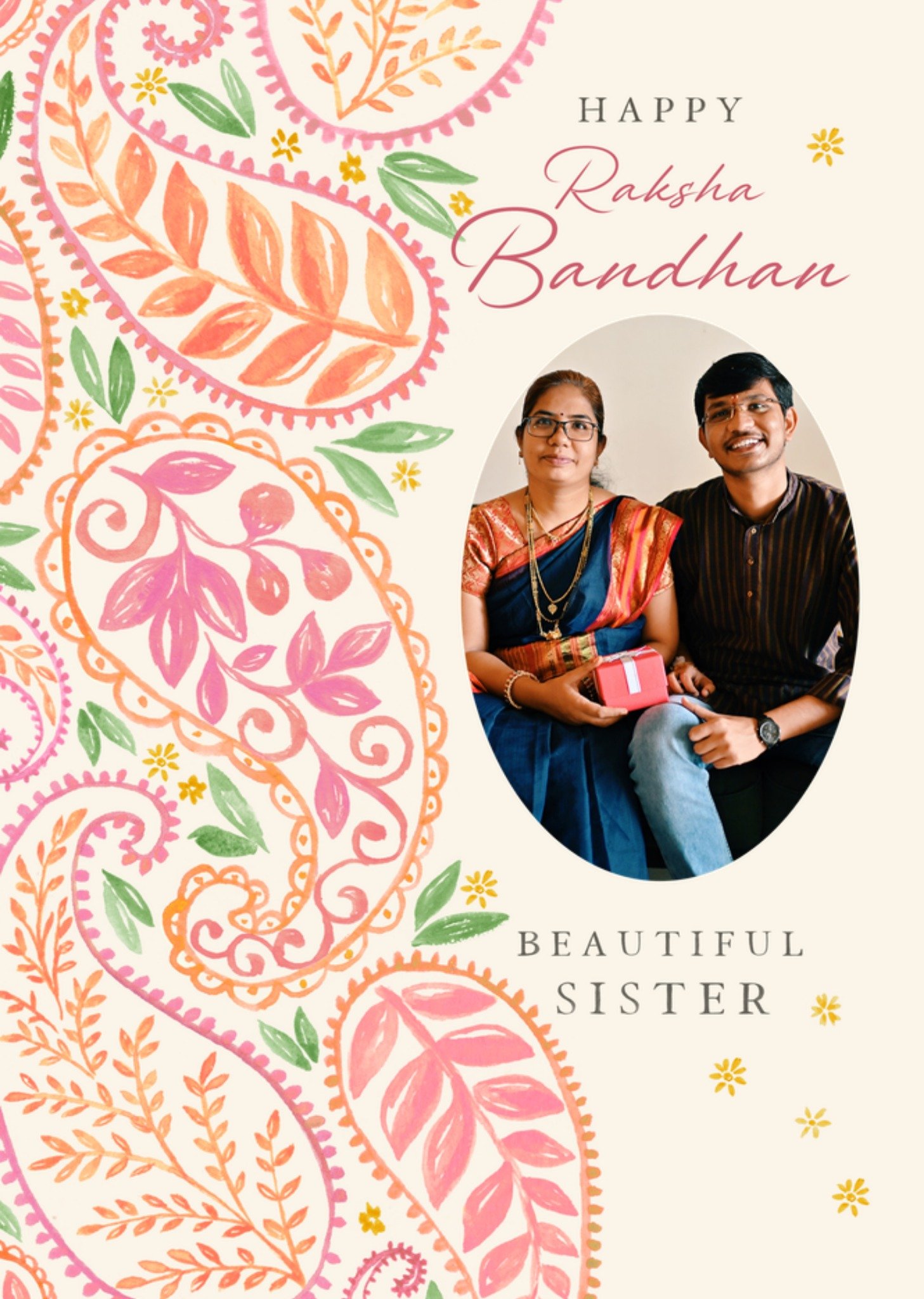 Moonpig Sister's Happy Raksha Bandhan Photo Upload Card