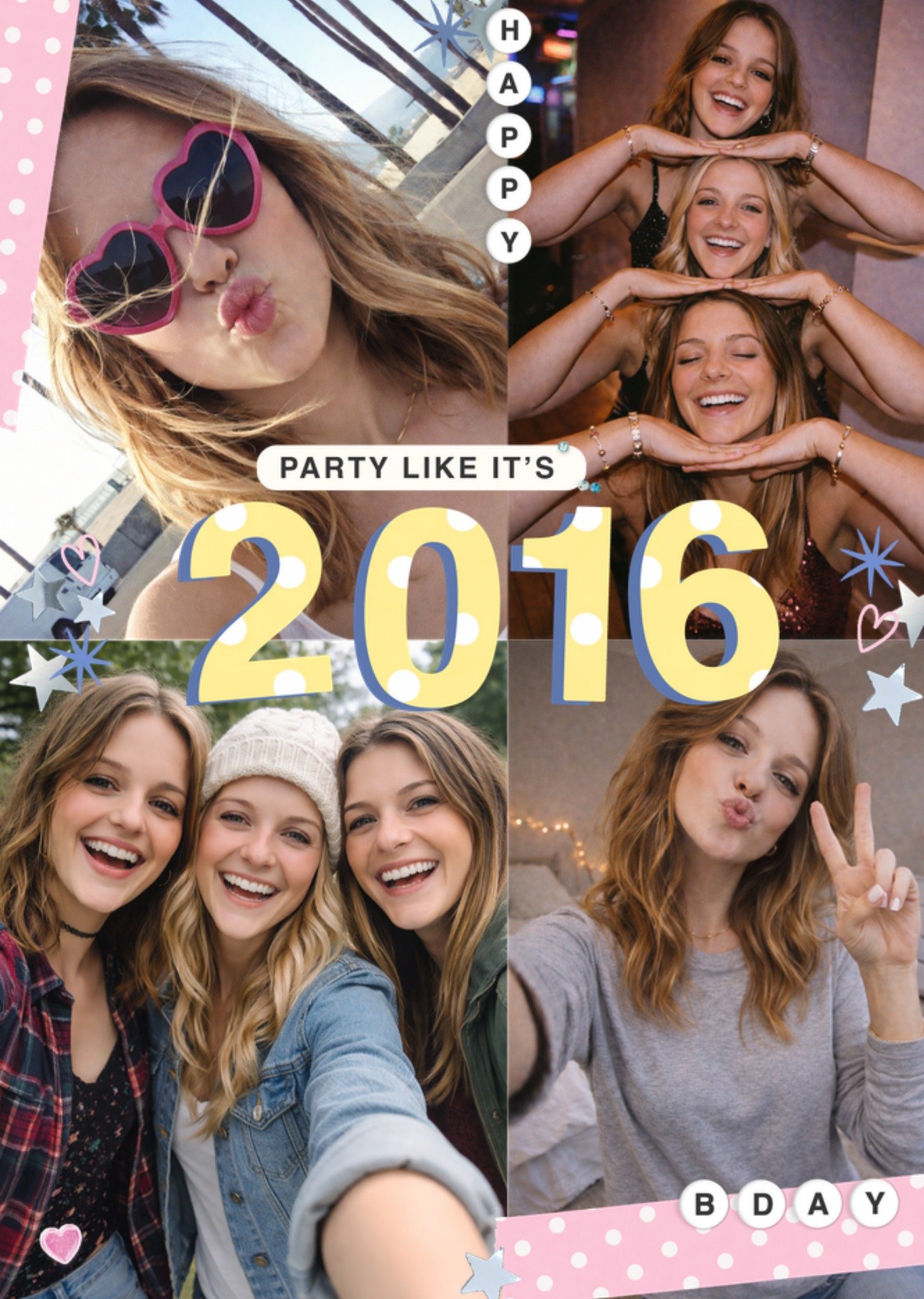 Moonpig Party Like ItâS 2016 Photo Upload Birthday Card