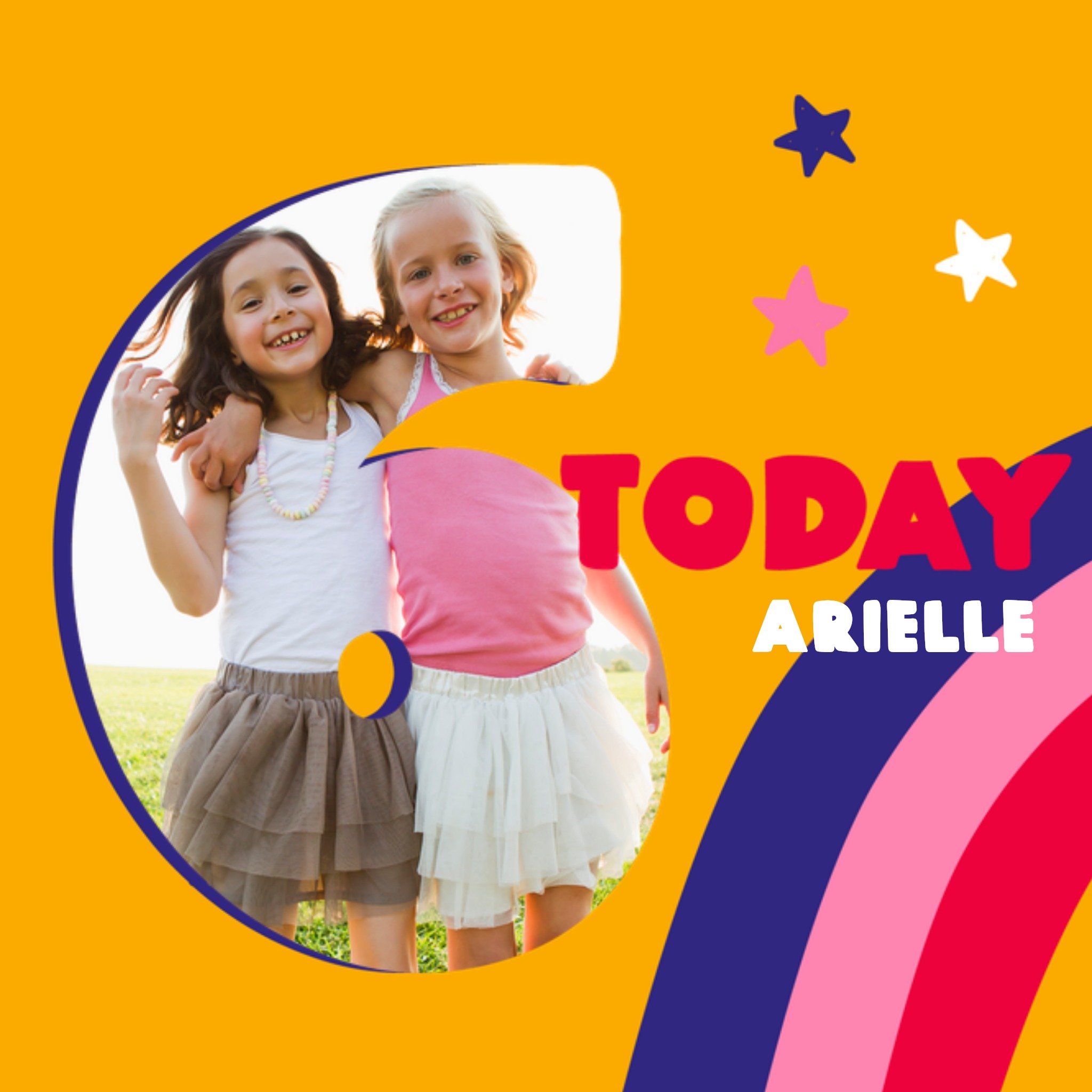 Moonpig Bright And Bold 6 Today Rainbow Photo Upload Birthday Card