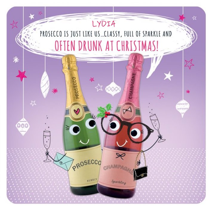 Personalised Christmas Prosecco Joke Card