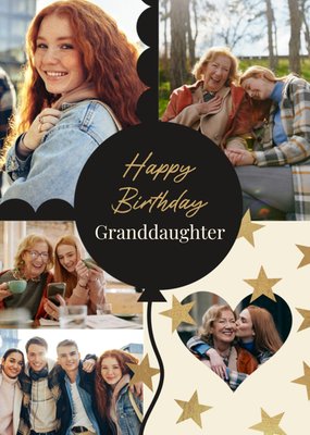 Happy Birthday Granddaughter Collage Photo Upload Card