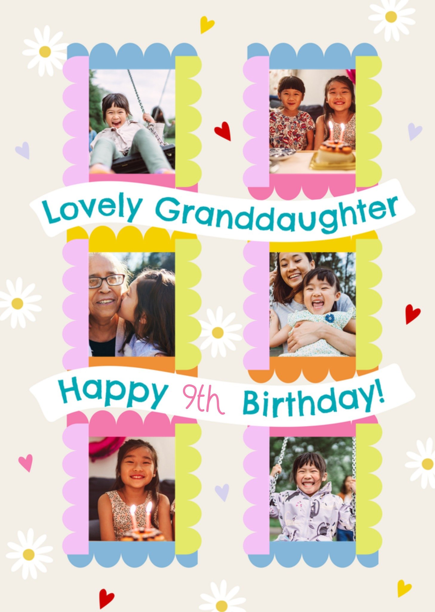 Moonpig Making Memories Lovely Granddaughter Happy 9th Birthday Photo Upload Card