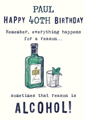 Pigment Gin Drinking Funny Birthday Card