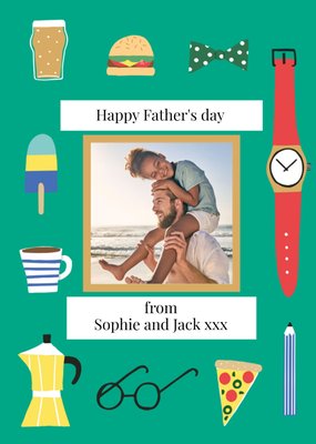 Father's Day Illustrations Photo Upload Card