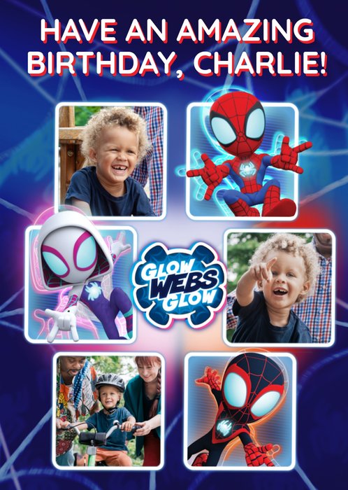 Spidey And His Amazing Friends Photo Upload Birthday Card