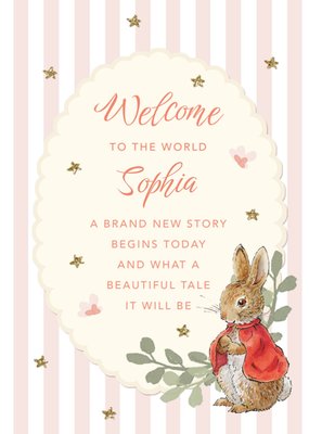 Welcome To The World Flopsy Illustrated New Baby Card 