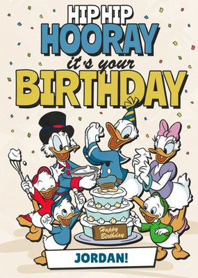 Disney Donald Duck Hip Hip Hooray Birthday Card