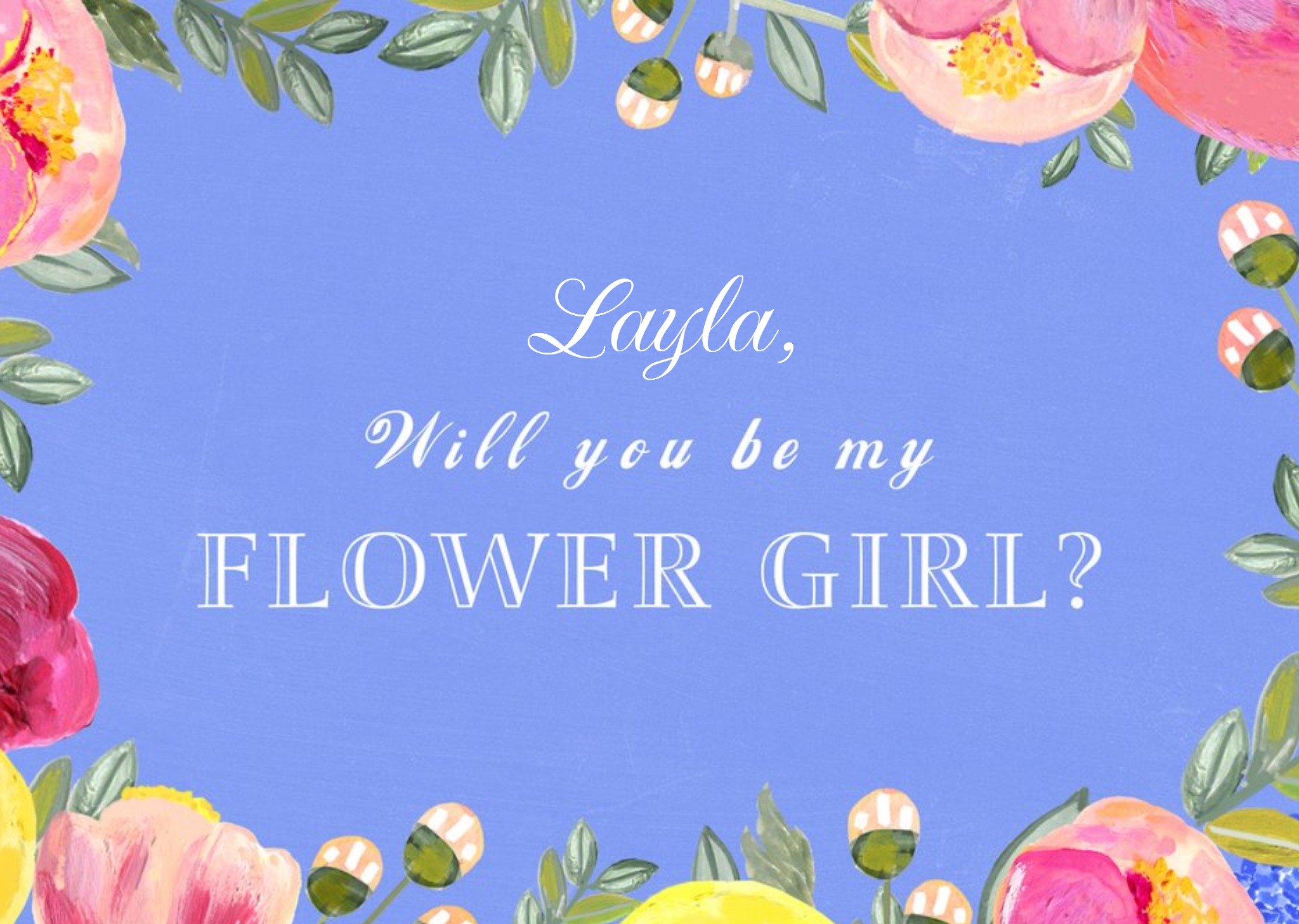 Moonpig Personalised Bright Flowers Will You Be My Flower Girl Card
