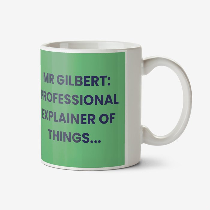 Professional Explainer Of Things Typographic Personalised Thank You Teacher Mug