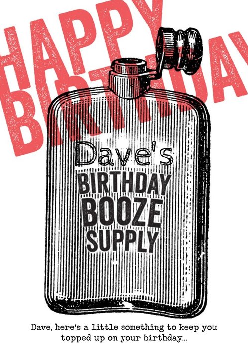 Birthday Booze Supply Personalised Happy Birthday Card