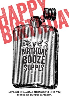 Birthday Booze Supply Personalised Happy Birthday Card