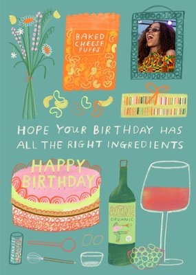 All The Right Ingredients Photo Upload Birthday Card