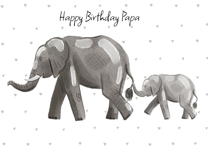 Okey Dokey Design cute Illustrated Father & Son Elephant Birthday Card