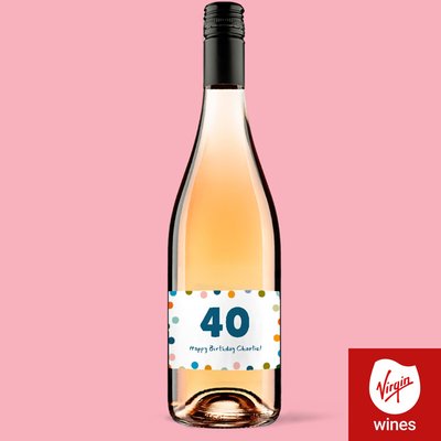 Virgin Wines Personalised Happy Birthday Milestone Rose Wine 75cl