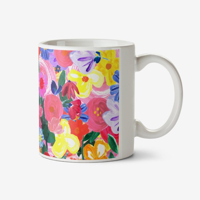 Katt Jones Hula Figg Hand Illustrated Flowers Mug