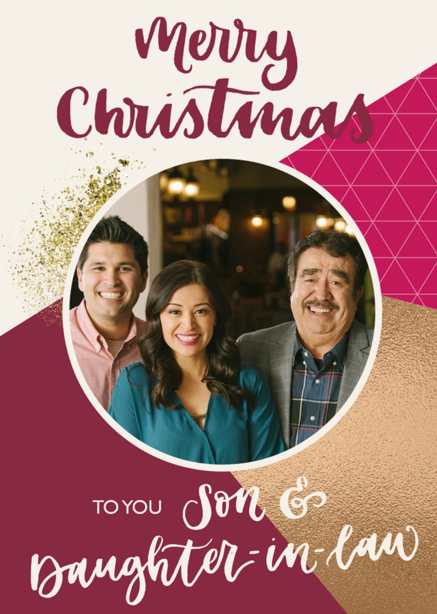 Moonpig Merry Christmas Son And Daughter In Law Photo Upload Christmas Card