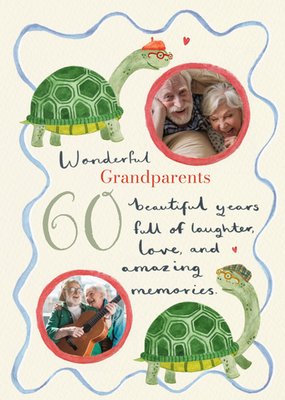 Wonderful Grandparents 60 Years Photo Upload Anniversary Card