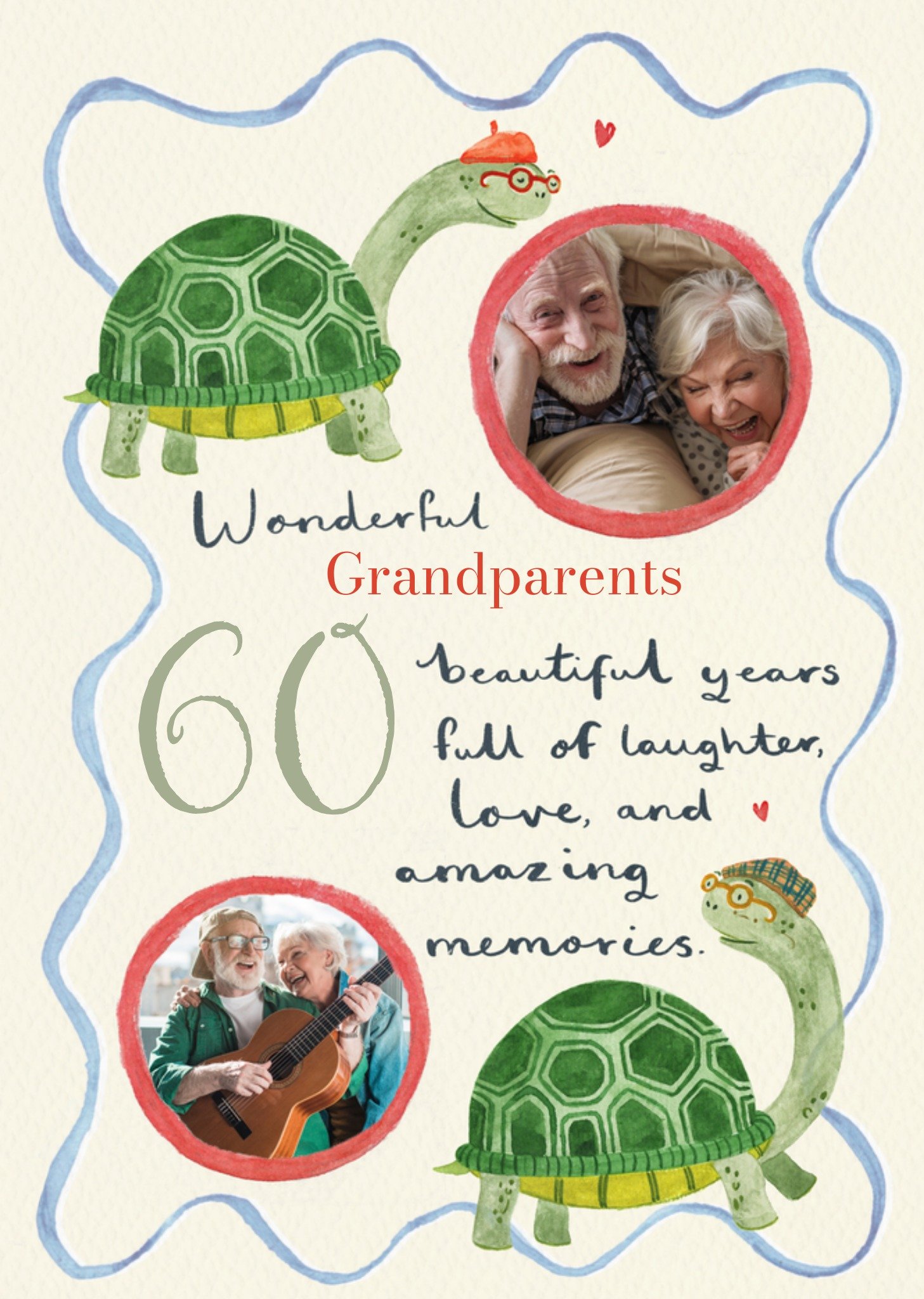 Moonpig Wonderful Grandparents 60 Years Photo Upload Anniversary Card