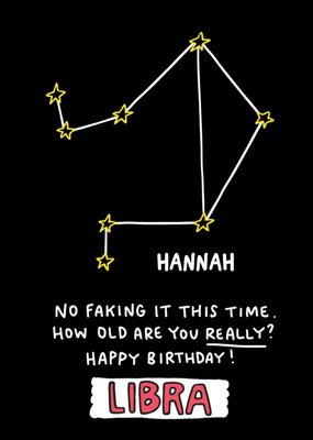 Angela Chick Libra Zodiac Constellation Birthday Card