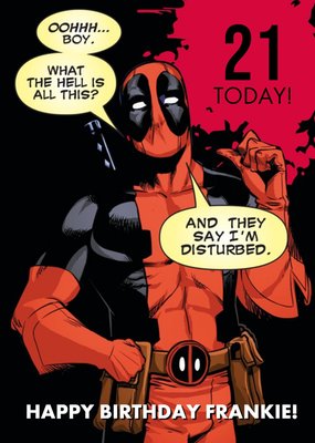 Deadpool Birthday Card Oohh Boy 21 today!