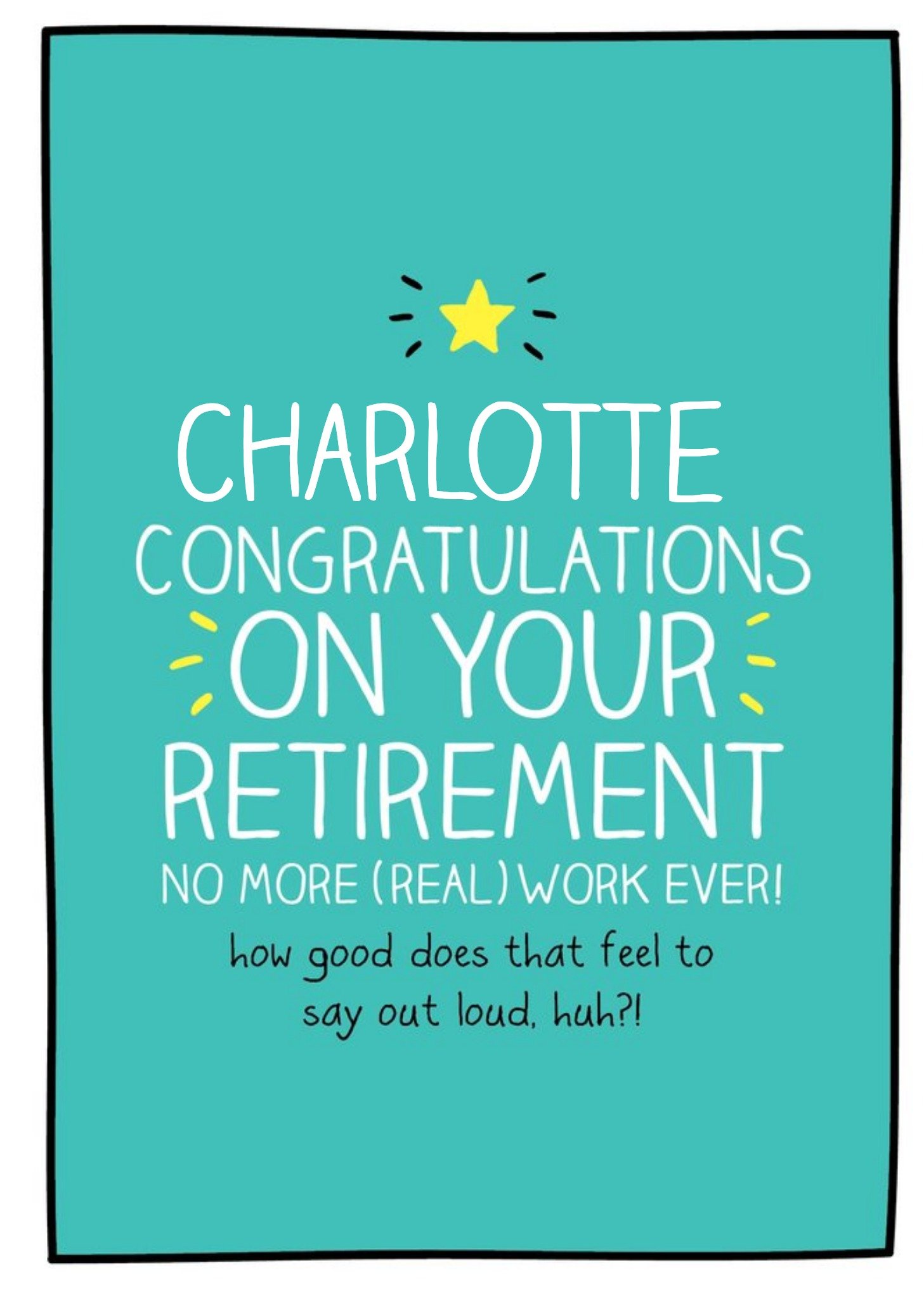 Moonpig Happy Jackson Typographic Congratulations On Your Retirement Card