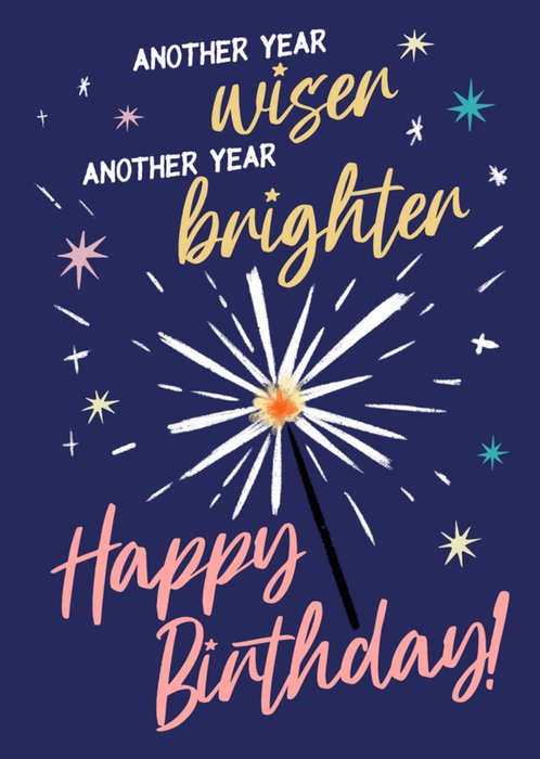 Brit And Co Another Year Wiser Another Year Brighter Typographic Birthday Card