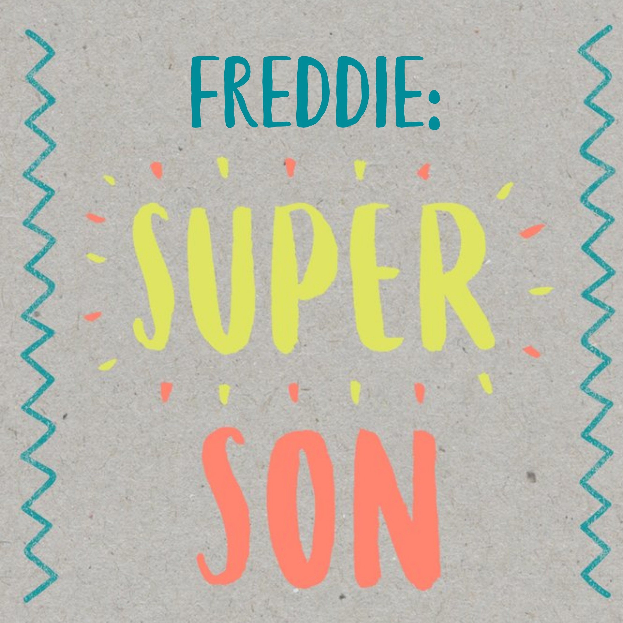 Moonpig Neon Letters Personalised Name Super Soon Card