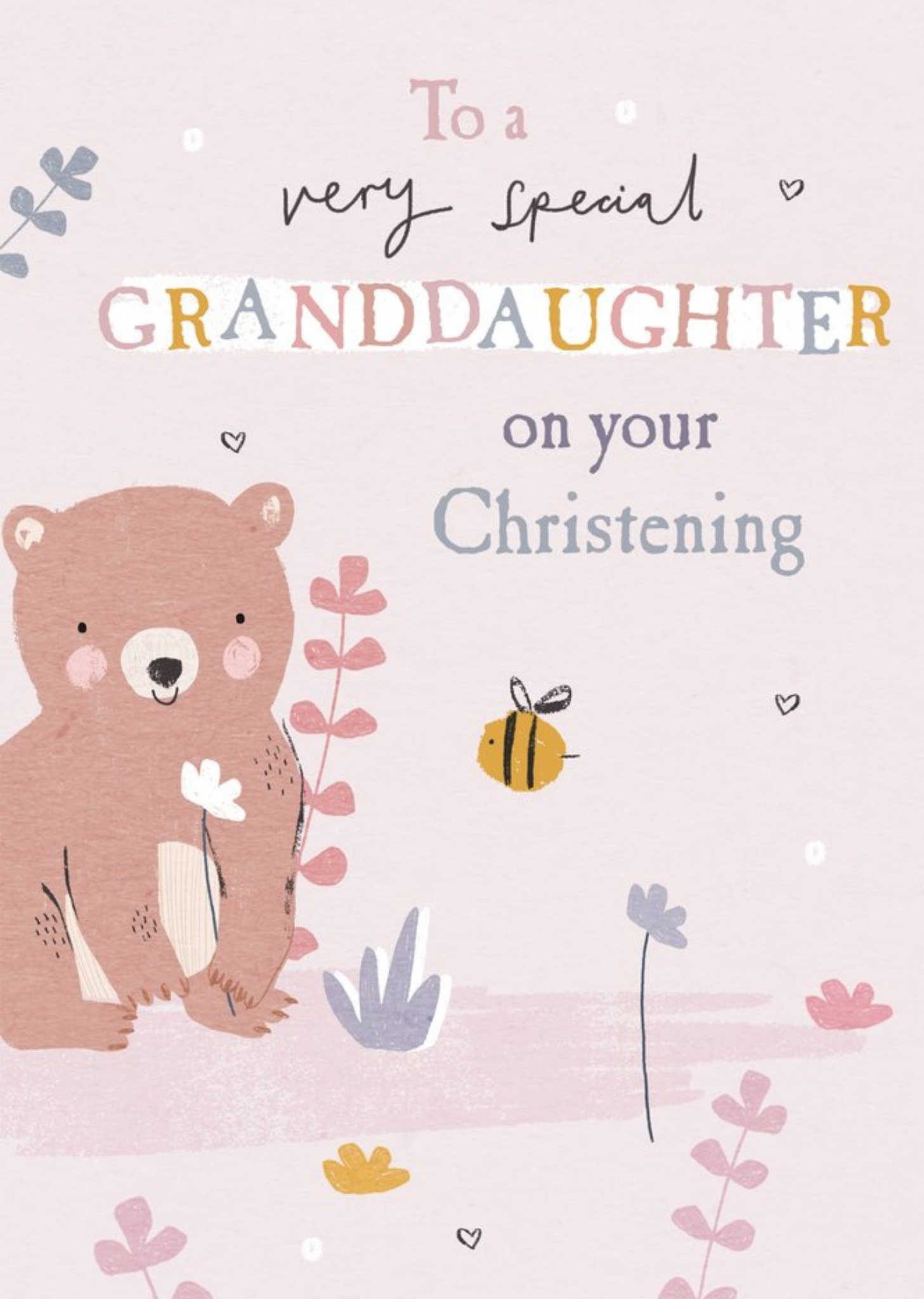 Moonpig Cute Illustrated To A Very Special Granddaughter Christening Card