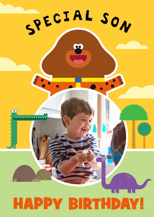 Hey Duggee Special Son Dinosaur Photo Upload Birthday Card