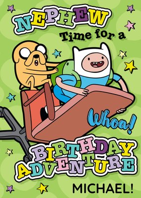 Adventure Time Nephew Time For A Birthday Adventure Peronalised Card