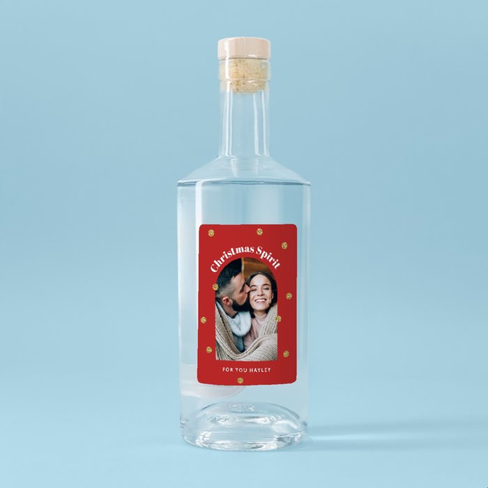 Personalised Christmas Spirit Photo Upload Vodka 70cl