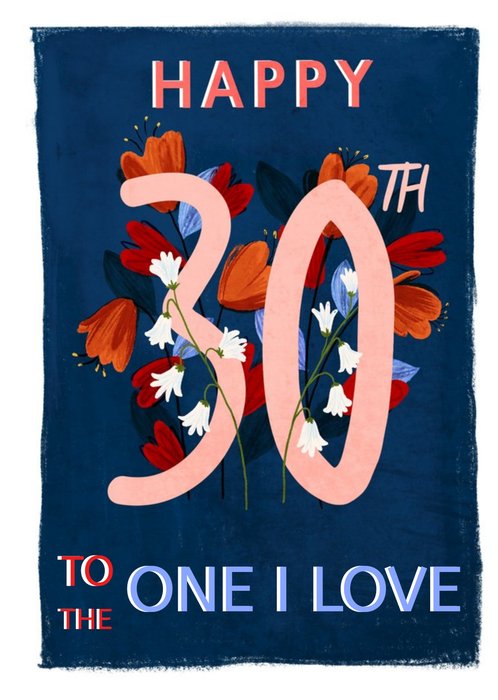 Katie Hickey Illustrations Milestone Floral 30th Arty Birthday Card