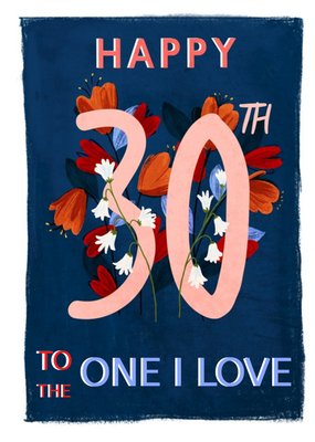 Katie Hickey Illustrations Milestone Floral 30th Arty Birthday Card