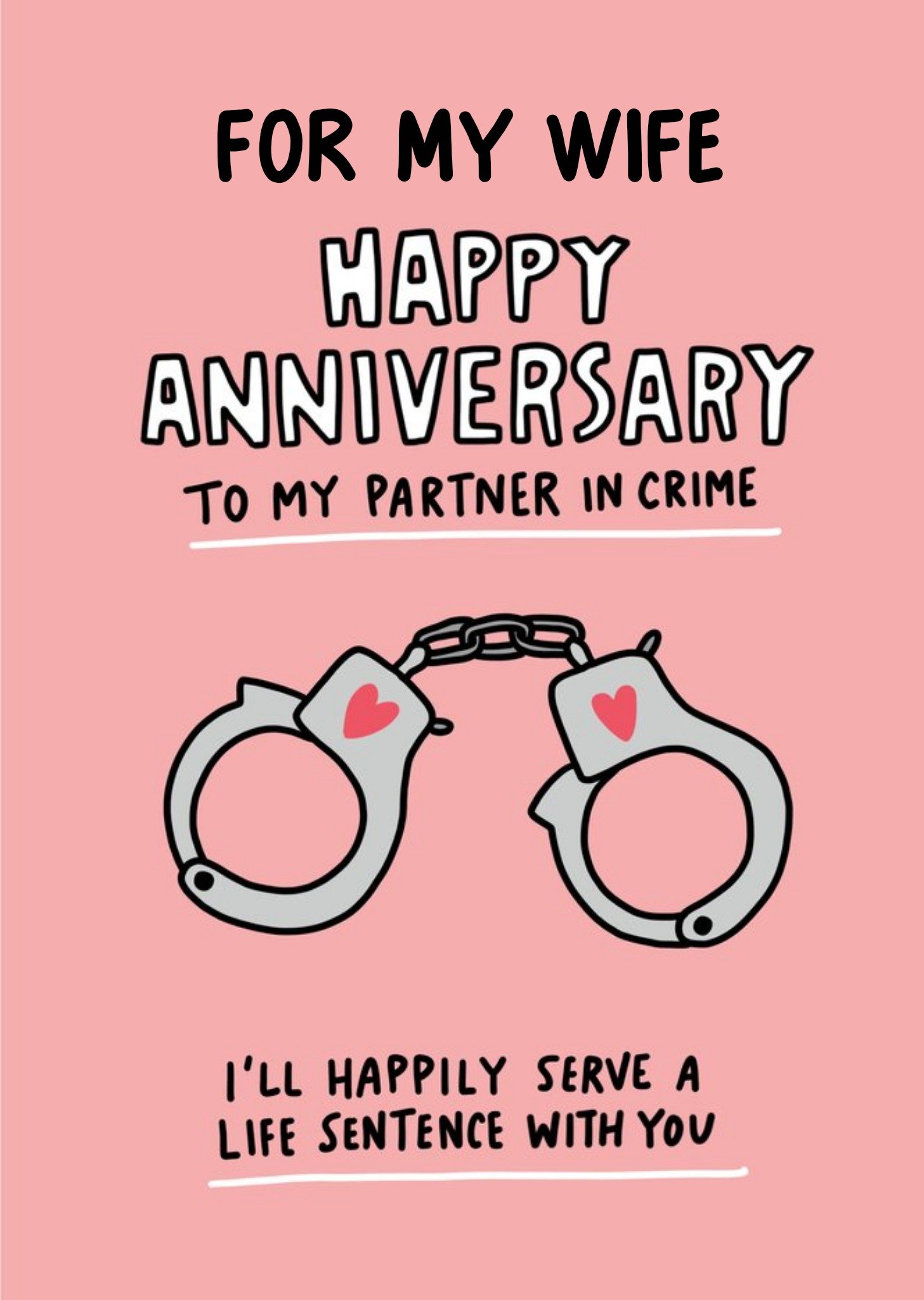 Moonpig Angela Chick For My Wife Happy Anniversary To My Partner In Crime Anniversary Card