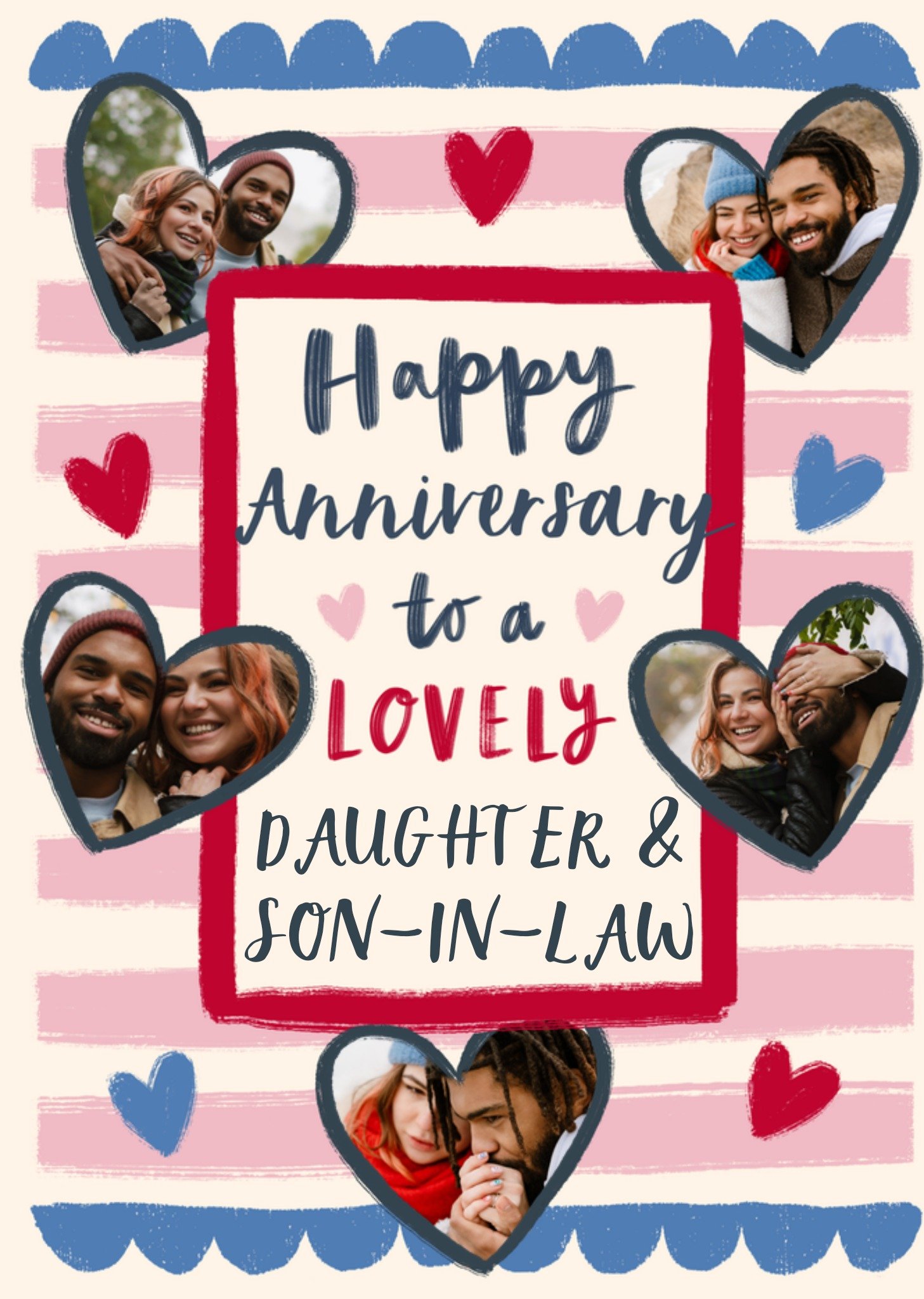 Moonpig Lovely Daughter & Son In Law Photo Upload Anniversary Card
