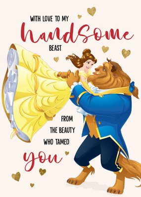 Disney Beauty And The Beast With Love To My Handsome Beast Card