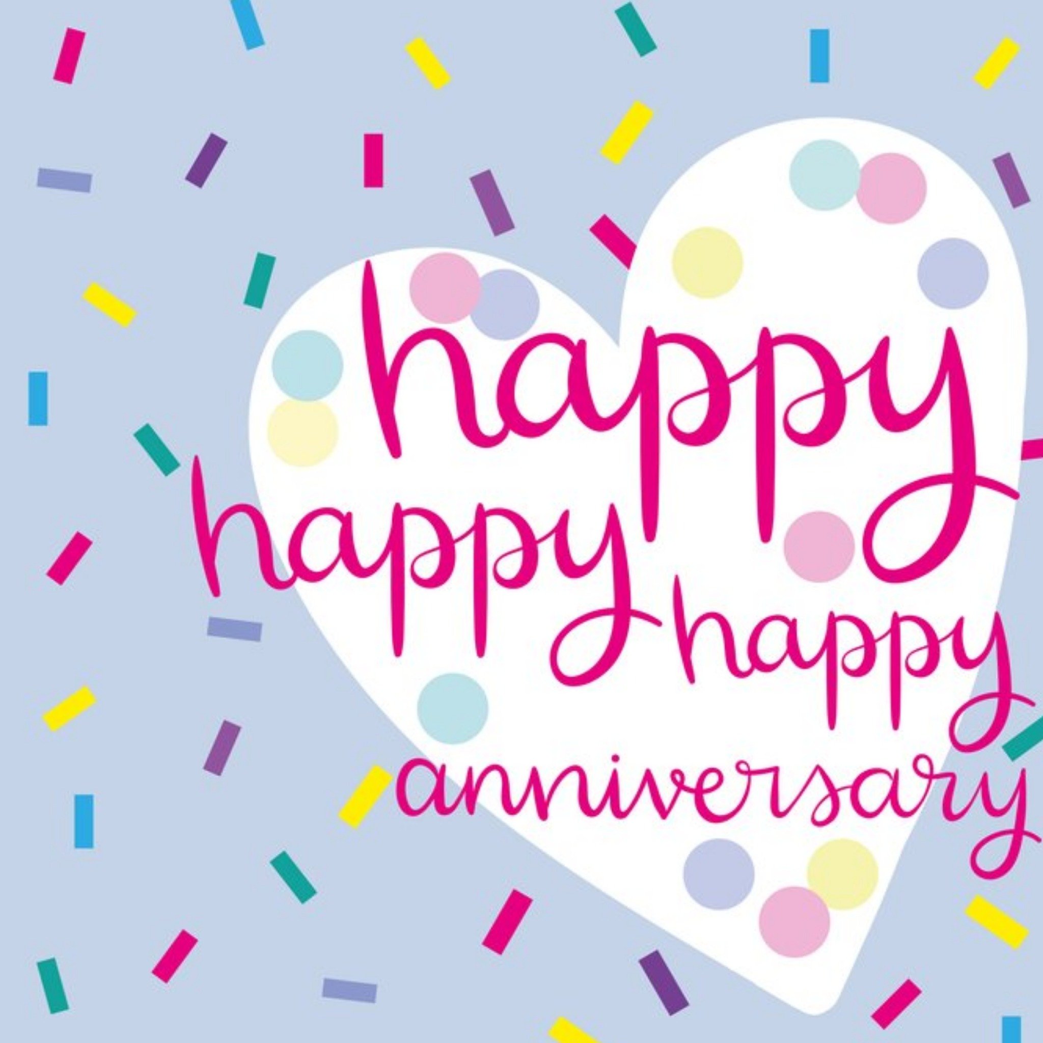 Moonpig Betibabs Typographic Illustrated Confetti Anniversary Card