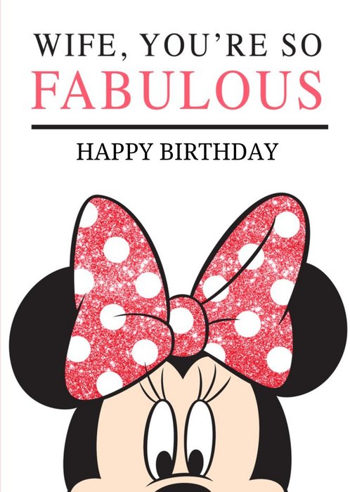 Disney Minnie Mouse Wife You're So Fabulous Birthday Card