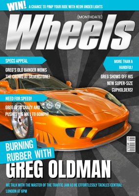 Wheels Magazine Need For Speed Personalised Birthday Card