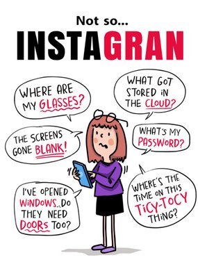 Funny Illustrated Instagran Birthday Card